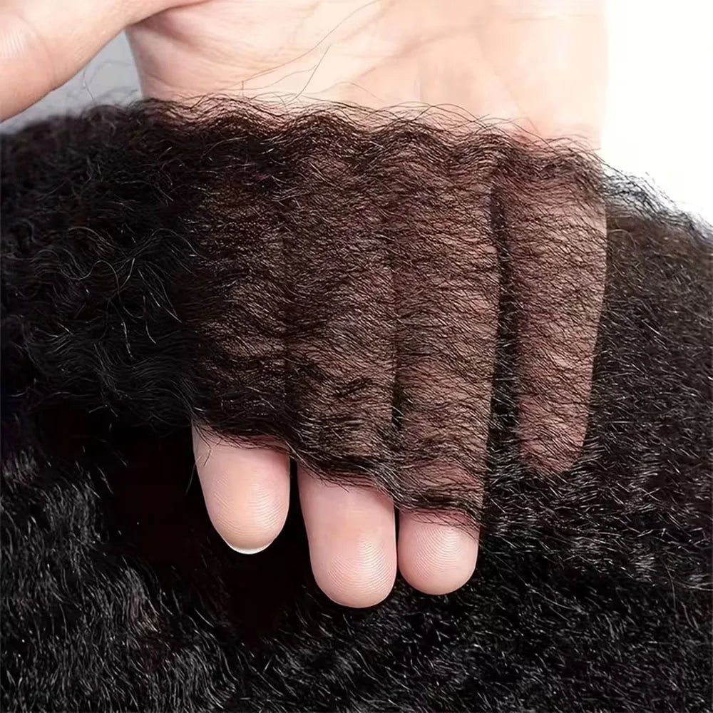 Kinky Straight Clips In Human Hair Extensions Natural Color In Brazilian 100% Remy Human Hair 120G 8Pcs/Set Full Head For Women