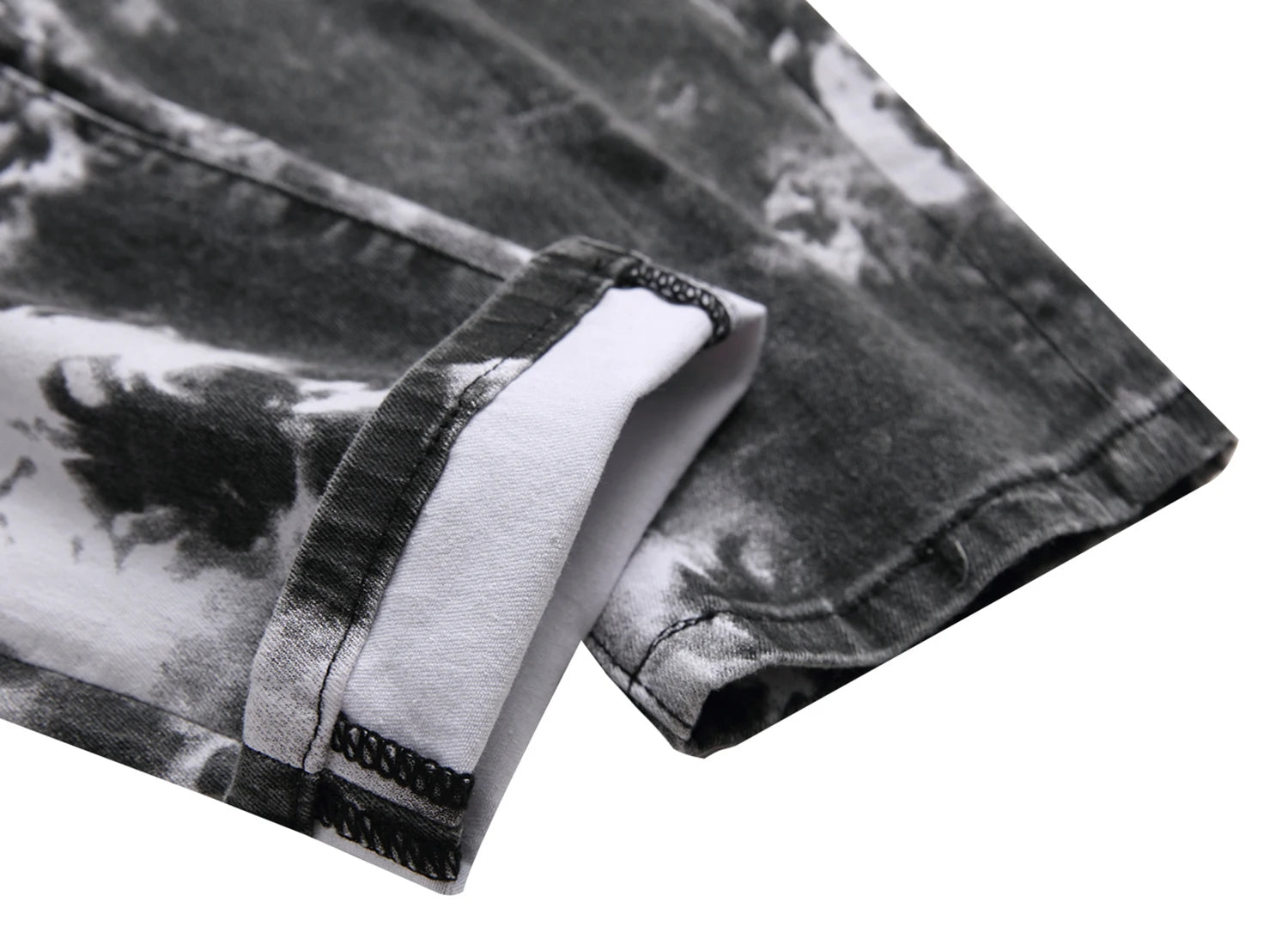Black Printed Men's Stretch Skinny Jeans Premium Slim Fit Fashionable design 813-2