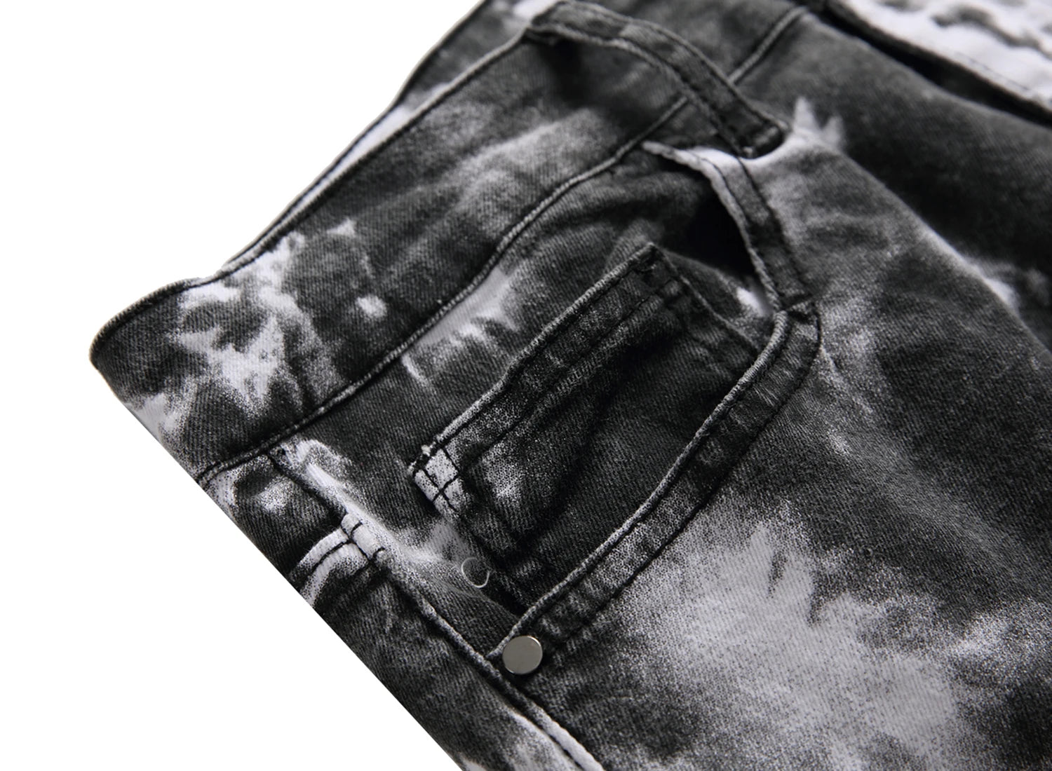 Black Printed Men's Stretch Skinny Jeans Premium Slim Fit Fashionable design 813-2