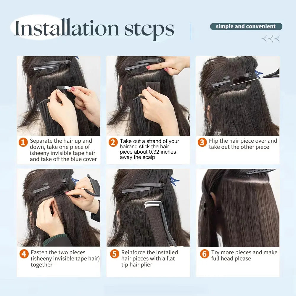 Reba Mini Tape In Human Hair Extensions Straight Human Hair European Remy Tape Adhensive Real Thick Human Hair Extensions 20pcs