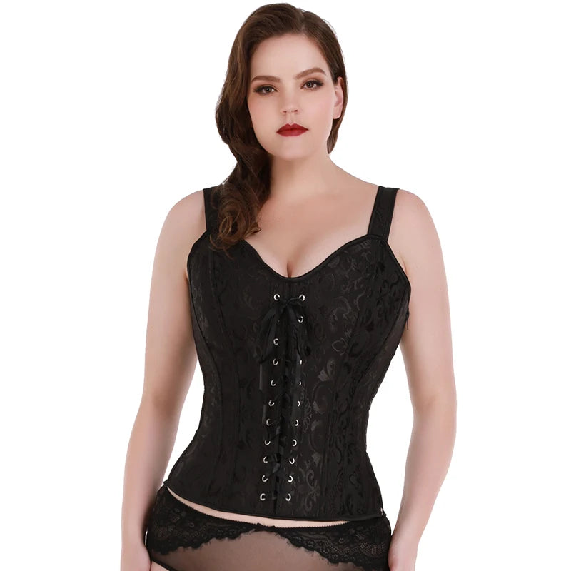 Waist Training Corset Vest Women Lace Up Boned Steampunk Bustiers Top Sexy Corselet Burlesque Clothing Gothic Party Costume