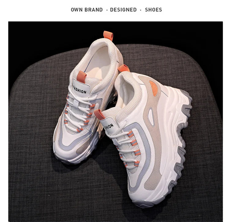 Autumn Fashion Sneakers For Women Platform Chunky Casual Shoes 2025 High Quality Woman Tenis Female Walking Trainers Thick Sole