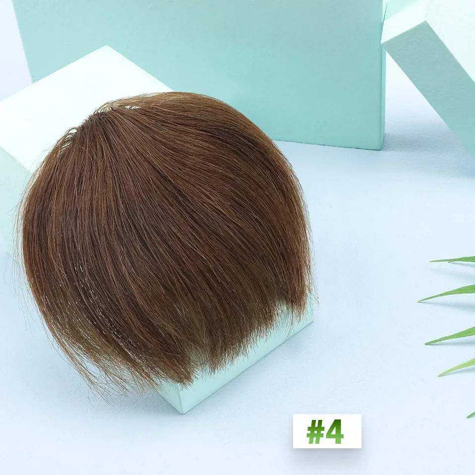 S-noilite 8g Natural Hair Bangs Fringe Human Hair Bangs Wig Human Hair Clip in Extensions Irregular Fringe Hairpiece For Women