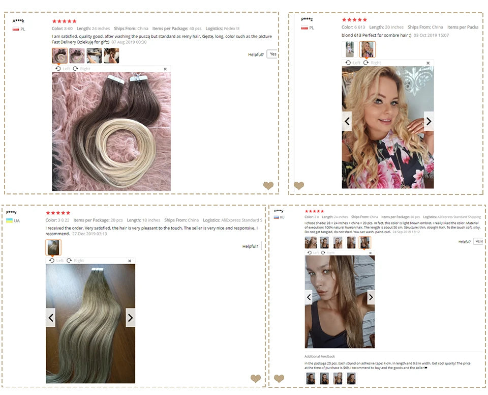 Full Shine Tape in Human Hair Extensions 20pcs Adhesive Skin Weft Pure Solid Color Glue on Woman Hair Machine Made Remy