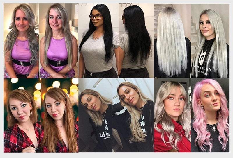 MRSHAIR Mini Tape Hair Extensions Human Hair Natural Tape in Hair Extentions 3x0.8cm Invisible Tape 10pcs/pack For Side Hair