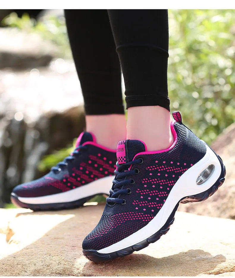 2025 Women's Fashion New Product: Sports Walking Shoes Breathable and Lightweight Casual Walking Platform Shoes Calzados Mujeres