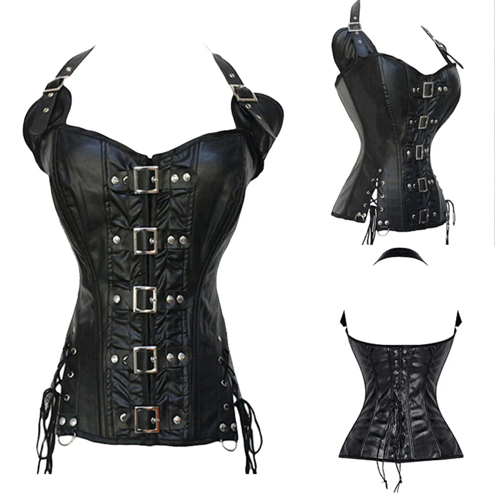 Waist Training Corset Vest Women Lace Up Boned Steampunk Bustiers Top Sexy Corselet Burlesque Clothing Gothic Party Costume