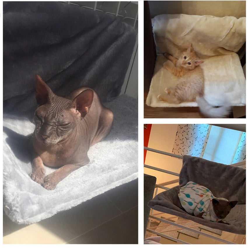 Hanging Cat Bed Removable Cat Hammock Pet Beds for Radiator Bench Kitten Nest With Strong Durable Metal Frame Cat Accessories