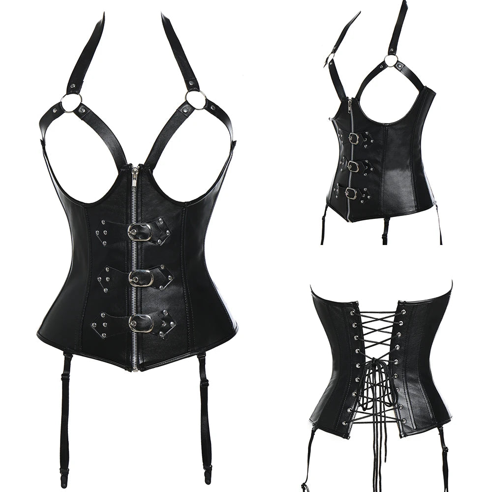 Waist Training Corset Vest Women Lace Up Boned Steampunk Bustiers Top Sexy Corselet Burlesque Clothing Gothic Party Costume