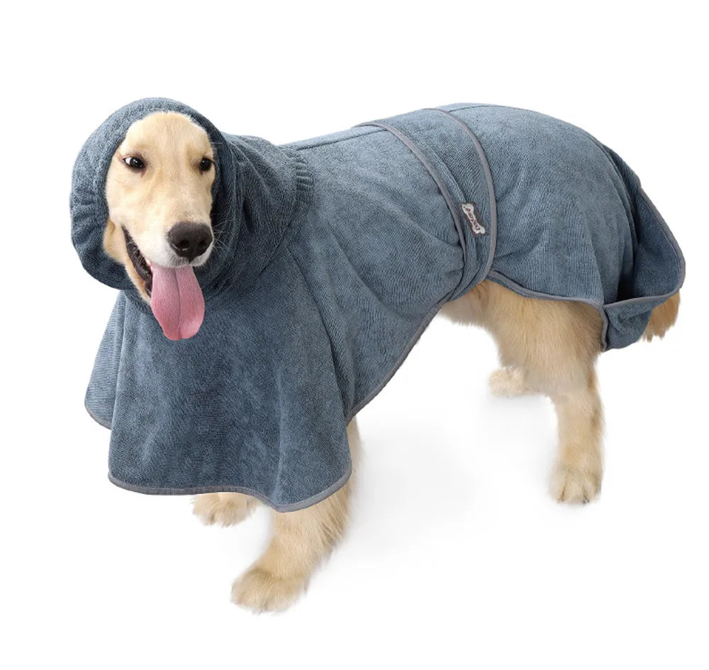 Dog Bathrobe Towel Pet Drying Coat Clothes Adjustable Pet Towel For Large Medium Small Dogs Cat Microfiber Absorbent Beach Towel