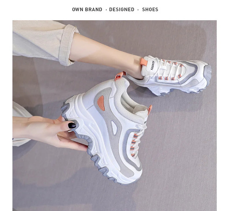 Autumn Fashion Sneakers For Women Platform Chunky Casual Shoes 2025 High Quality Woman Tenis Female Walking Trainers Thick Sole