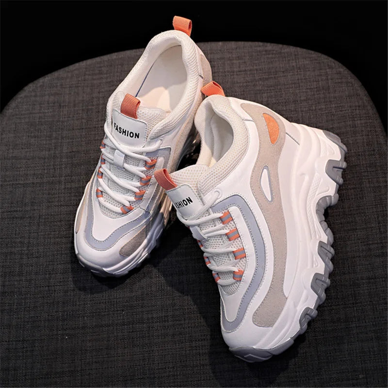 Autumn Fashion Sneakers For Women Platform Chunky Casual Shoes 2025 High Quality Woman Tenis Female Walking Trainers Thick Sole