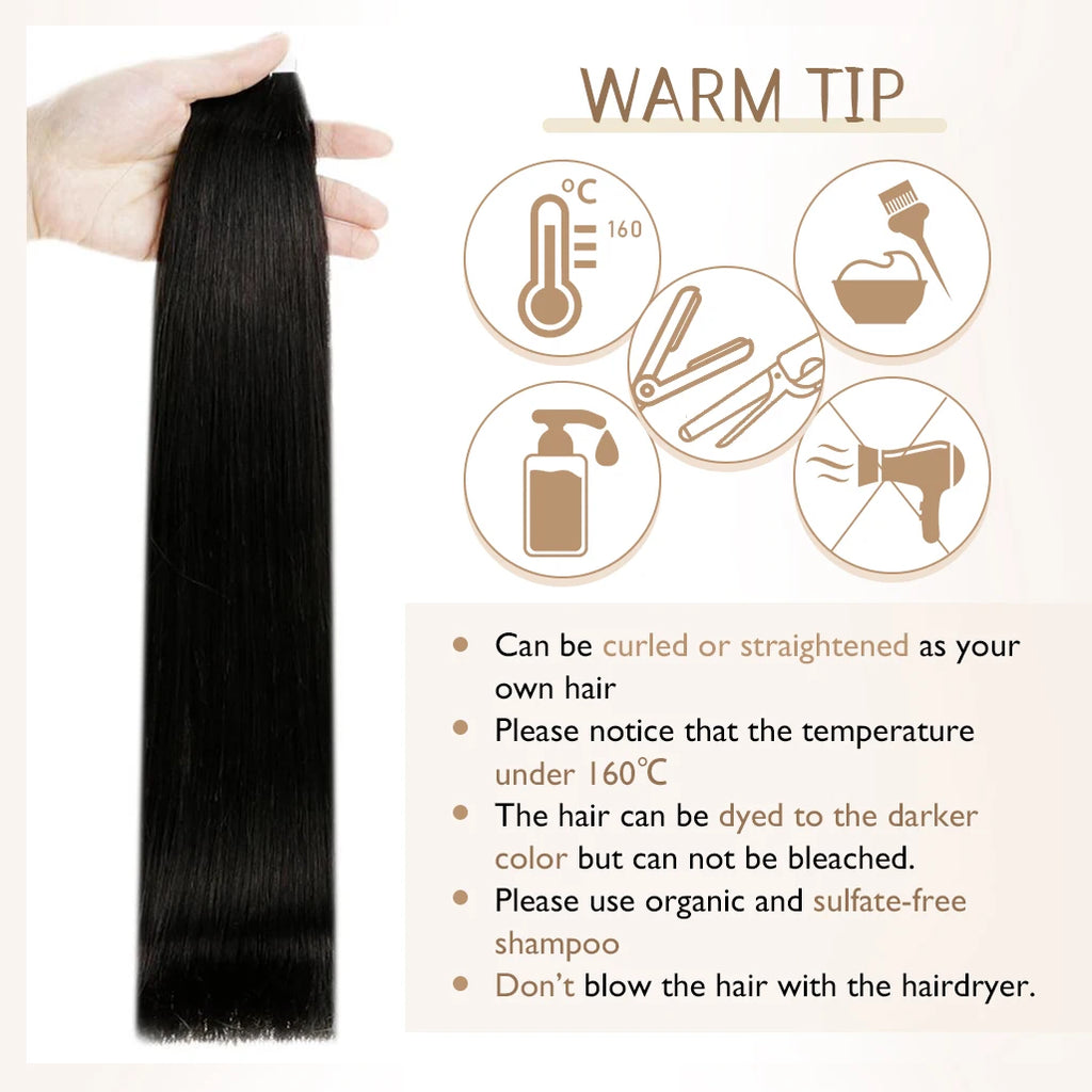 Full Shine Tape in Human Hair Extensions 20pcs Adhesive Skin Weft Pure Solid Color Glue on Woman Hair Machine Made Remy