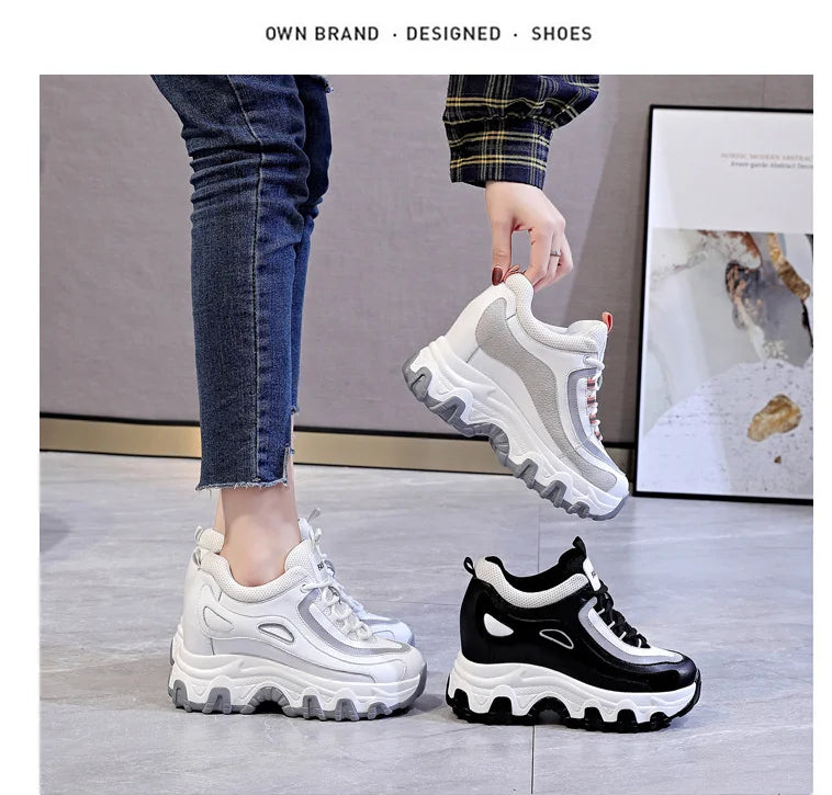 Autumn Fashion Sneakers For Women Platform Chunky Casual Shoes 2025 High Quality Woman Tenis Female Walking Trainers Thick Sole