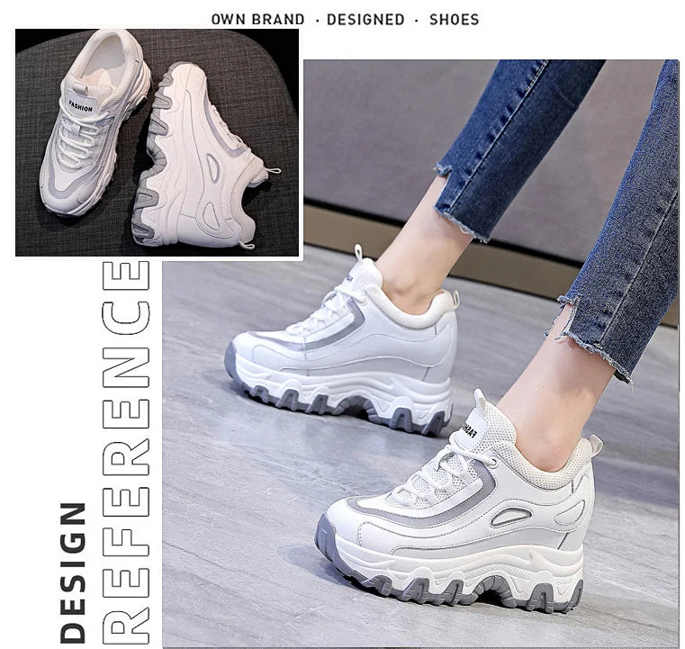 Autumn Fashion Sneakers For Women Platform Chunky Casual Shoes 2025 High Quality Woman Tenis Female Walking Trainers Thick Sole