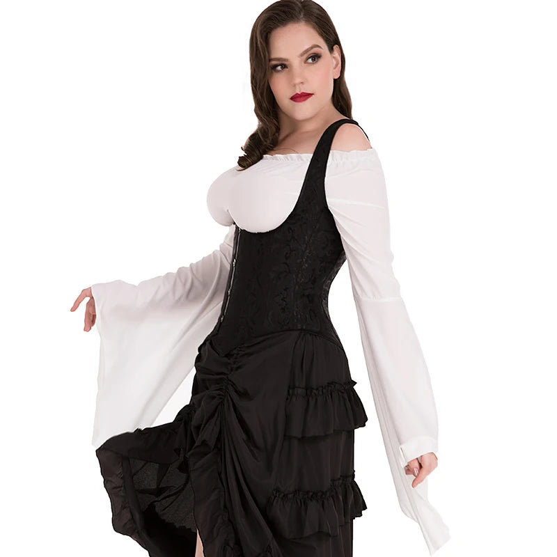 Waist Training Corset Vest Women Lace Up Boned Steampunk Bustiers Top Sexy Corselet Burlesque Clothing Gothic Party Costume