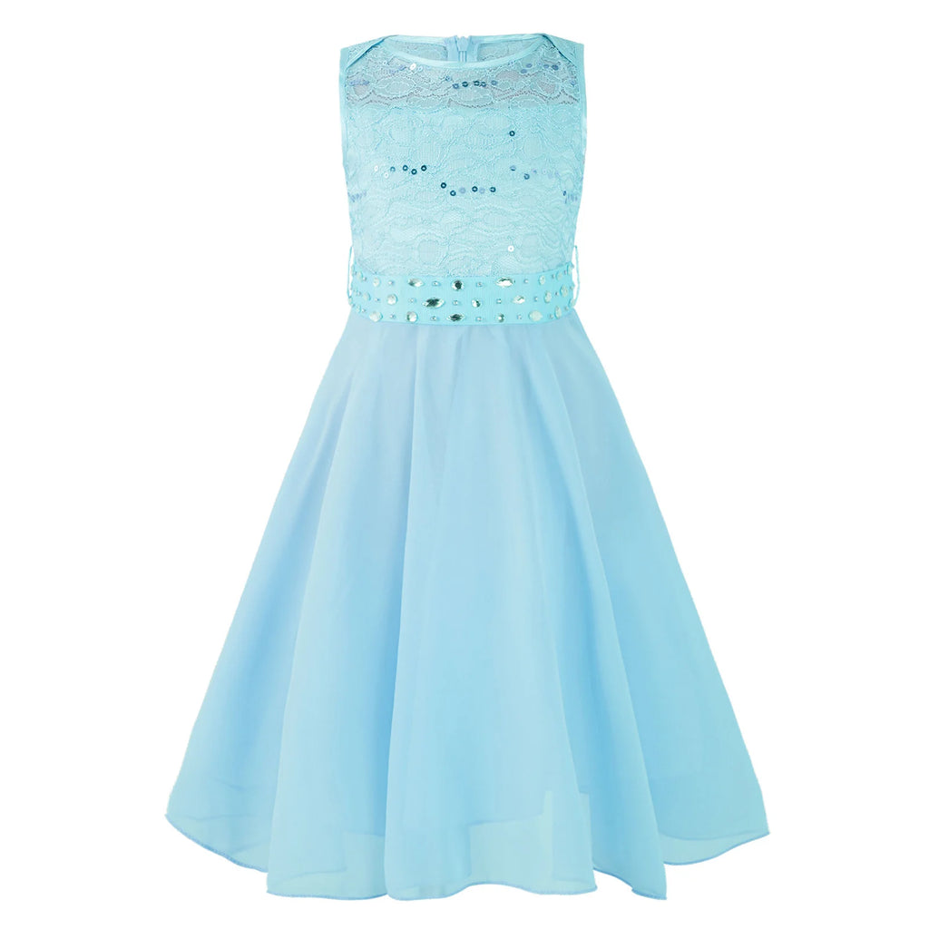 Elegant Children Girls Flower Princess Tulle Lace Dress Infant Kids Party Bridesmaid Ball Gown Tutu Dresses Children Clothes