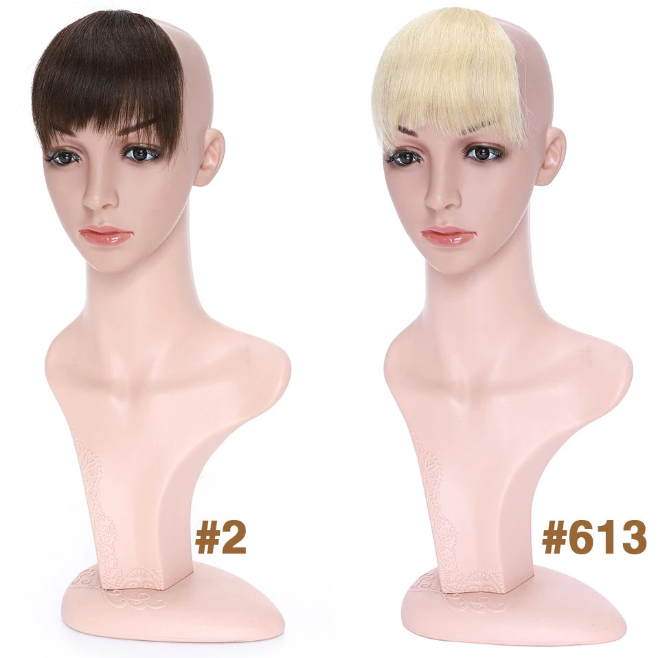 S-noilite 8g Natural Hair Bangs Fringe Human Hair Bangs Wig Human Hair Clip in Extensions Irregular Fringe Hairpiece For Women
