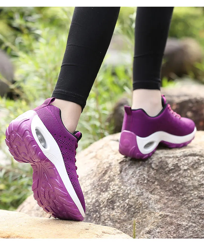 2025 Women's Fashion New Product: Sports Walking Shoes Breathable and Lightweight Casual Walking Platform Shoes Calzados Mujeres