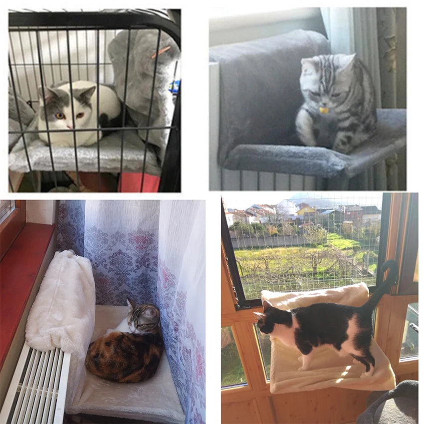 Hanging Cat Bed Removable Cat Hammock Pet Beds for Radiator Bench Kitten Nest With Strong Durable Metal Frame Cat Accessories