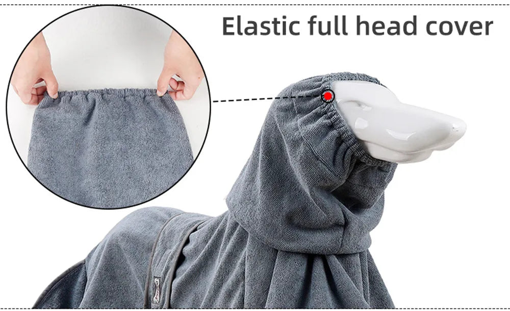 Dog Bathrobe Towel Pet Drying Coat Clothes Adjustable Pet Towel For Large Medium Small Dogs Cat Microfiber Absorbent Beach Towel
