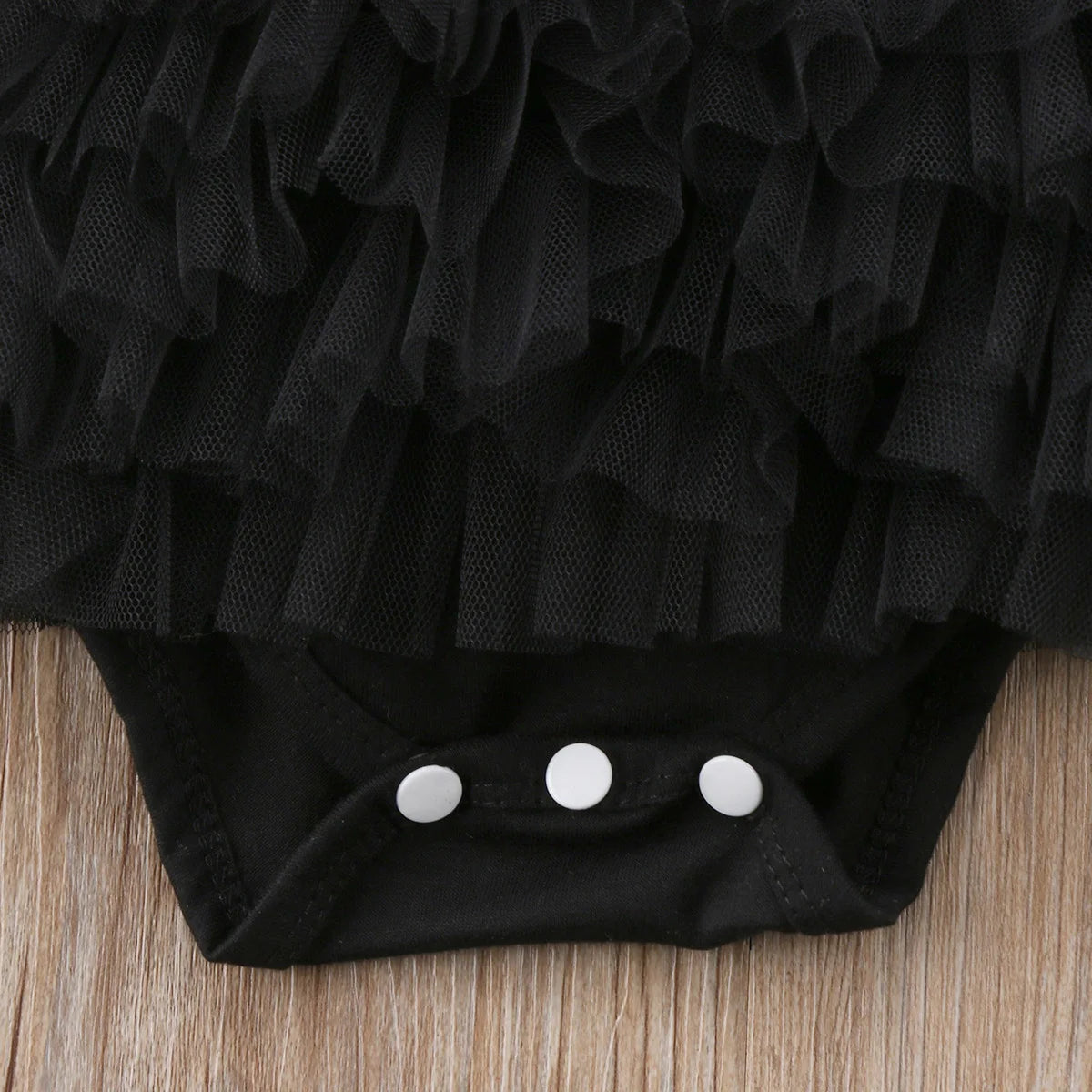 Citgeett Spring Newborn Baby Girls Long Sleeves Black Jumpsuit Bodysuit Mesh Ruffle Playsuit Outfit Cute Clothes Hairband