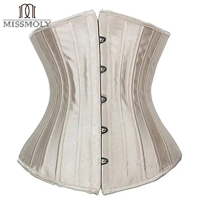 28 Sprial Steel Boned Black Shapewear Waist Cincher Slim Control Body Shaper Cincher Underbust Corset Sexy Women Plus Size S-6XL