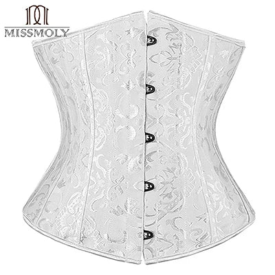 28 Sprial Steel Boned Black Shapewear Waist Cincher Slim Control Body Shaper Cincher Underbust Corset Sexy Women Plus Size S-6XL