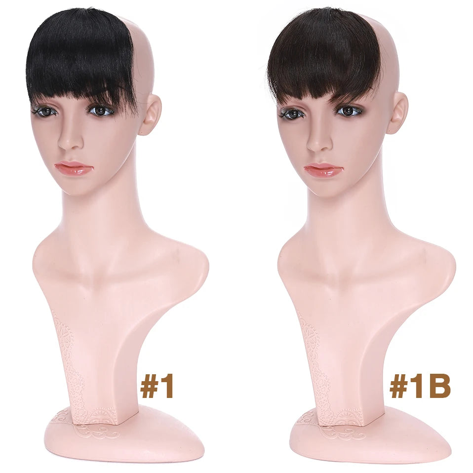 S-noilite 8g Natural Hair Bangs Fringe Human Hair Bangs Wig Human Hair Clip in Extensions Irregular Fringe Hairpiece For Women