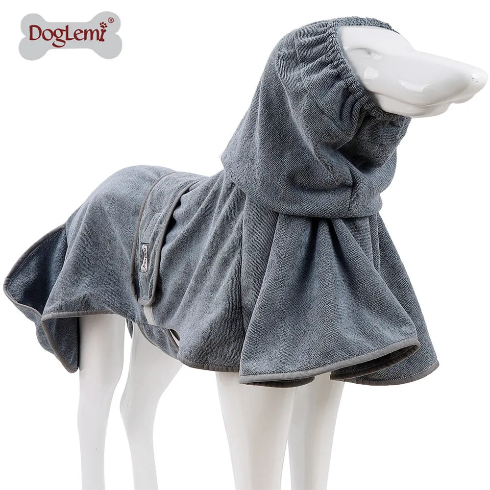 Dog Bathrobe Towel Pet Drying Coat Clothes Adjustable Pet Towel For Large Medium Small Dogs Cat Microfiber Absorbent Beach Towel