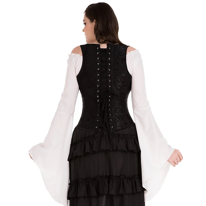 Waist Training Corset Vest Women Lace Up Boned Steampunk Bustiers Top Sexy Corselet Burlesque Clothing Gothic Party Costume