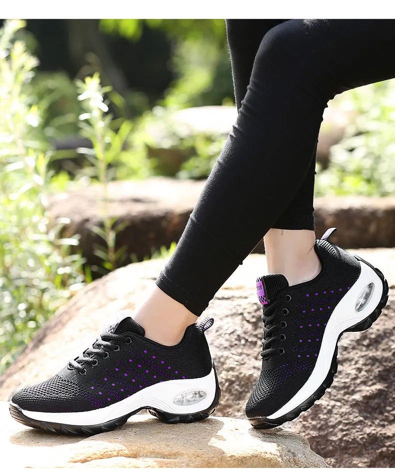 2025 Women's Fashion New Product: Sports Walking Shoes Breathable and Lightweight Casual Walking Platform Shoes Calzados Mujeres