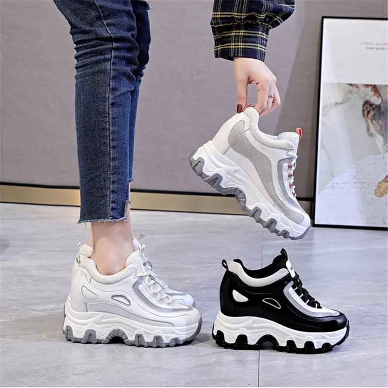 Autumn Fashion Sneakers For Women Platform Chunky Casual Shoes 2025 High Quality Woman Tenis Female Walking Trainers Thick Sole