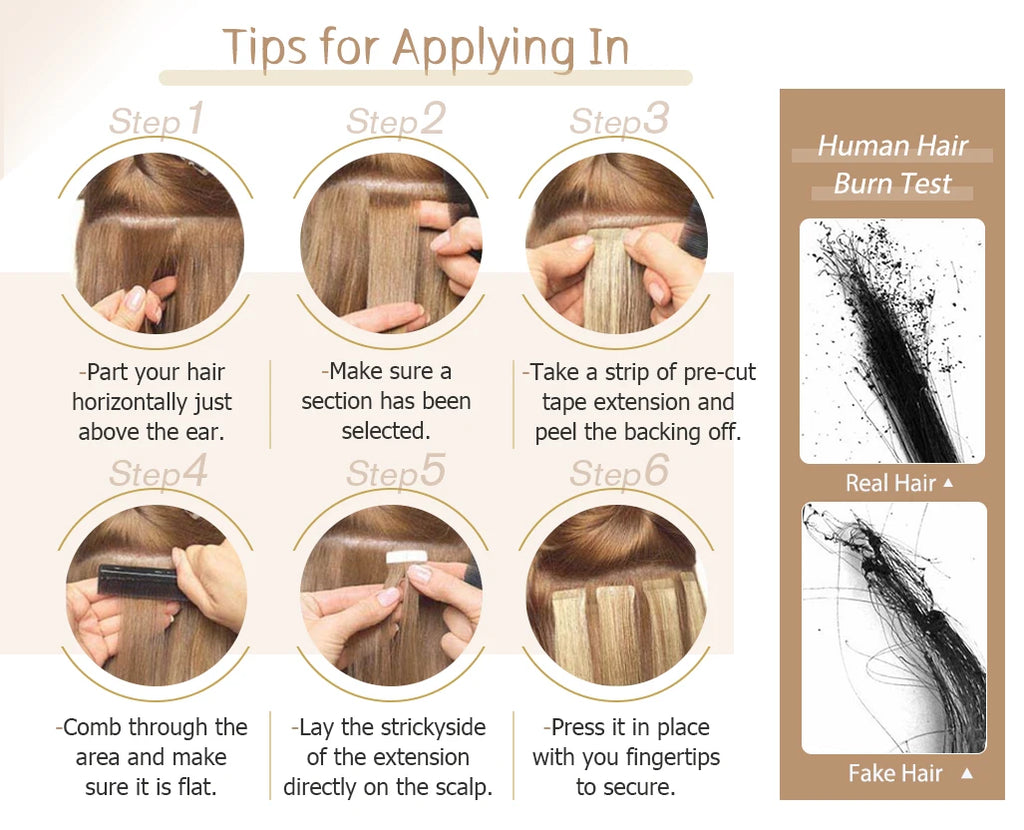 Full Shine Tape in Human Hair Extensions 20pcs Adhesive Skin Weft Pure Solid Color Glue on Woman Hair Machine Made Remy