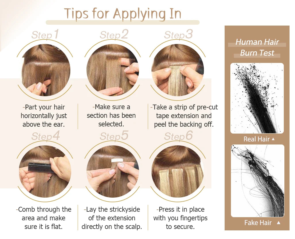 Full Shine Tape in Human Hair Extensions 20pcs Adhesive Skin Weft Pure Solid Color Glue on Woman Hair Machine Made Remy