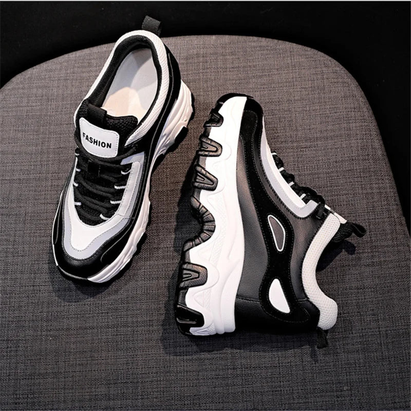 Autumn Fashion Sneakers For Women Platform Chunky Casual Shoes 2025 High Quality Woman Tenis Female Walking Trainers Thick Sole