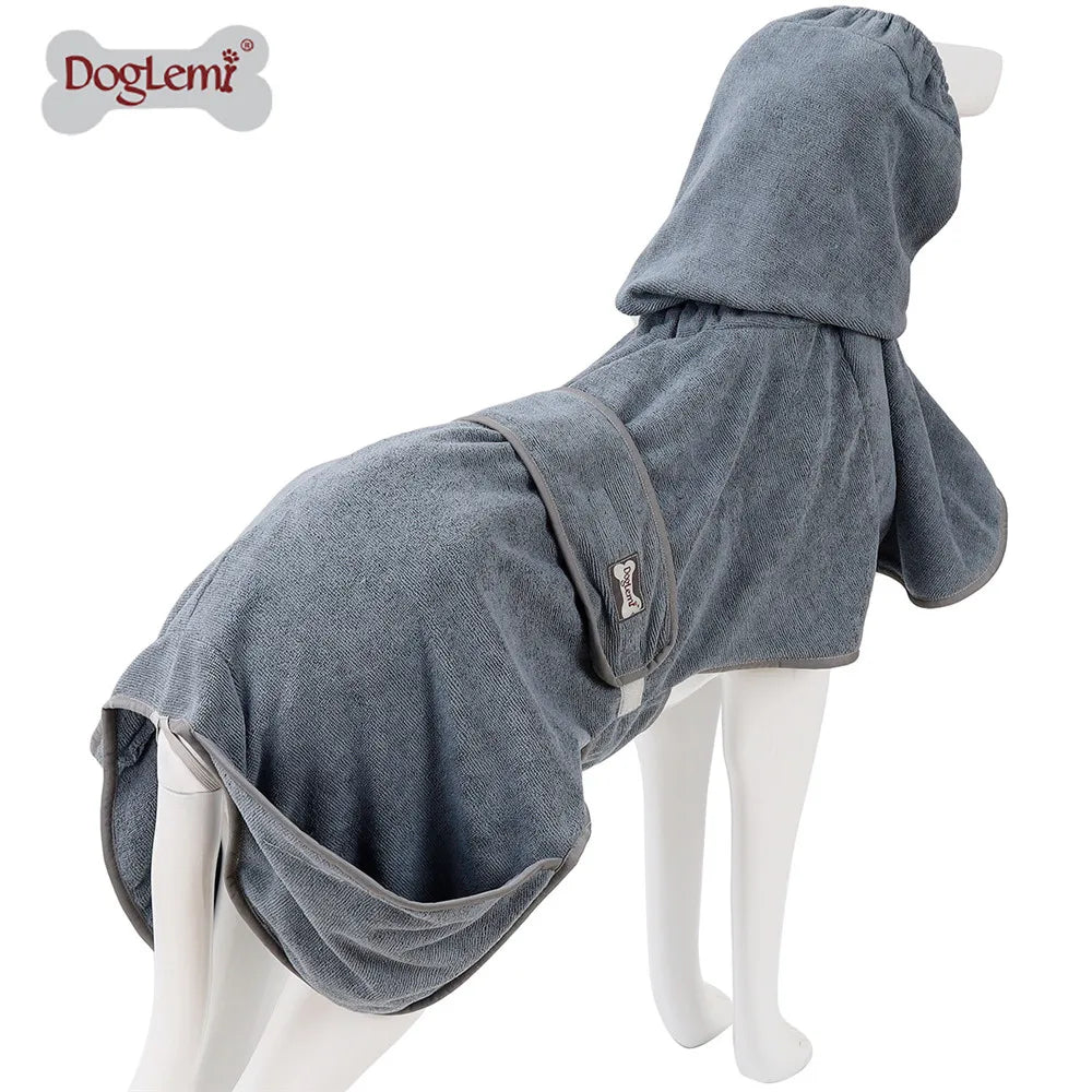 Dog Bathrobe Towel Pet Drying Coat Clothes Adjustable Pet Towel For Large Medium Small Dogs Cat Microfiber Absorbent Beach Towel