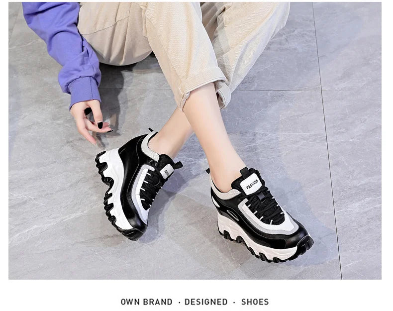 Autumn Fashion Sneakers For Women Platform Chunky Casual Shoes 2025 High Quality Woman Tenis Female Walking Trainers Thick Sole