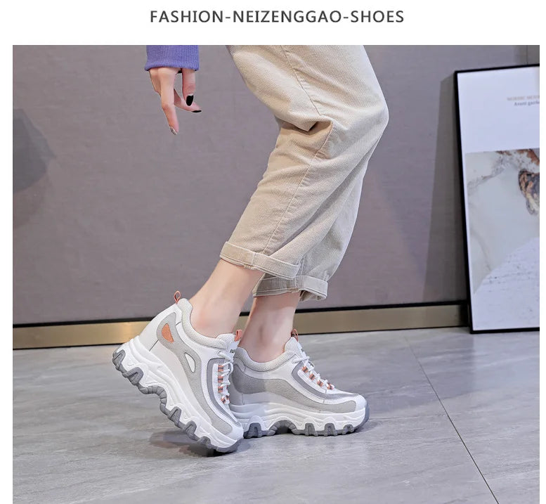 Autumn Fashion Sneakers For Women Platform Chunky Casual Shoes 2025 High Quality Woman Tenis Female Walking Trainers Thick Sole
