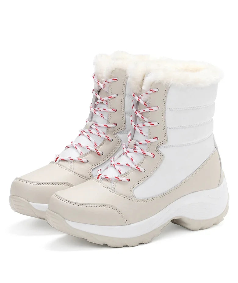 Women Boots Winter Platform Heels Snow Boots for Wamen 2023 Trend Fur Warm Ankle Boots Female Plush Winter Waterproof Shoes
