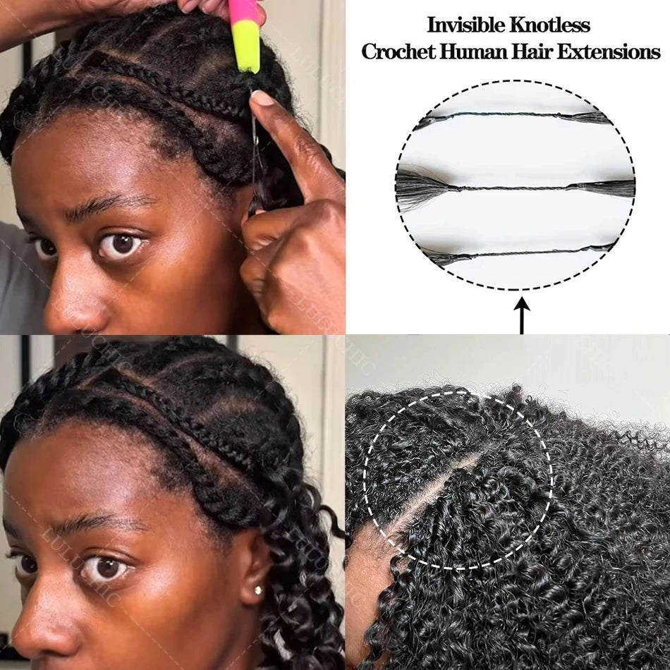 Feather Crochet Human Hair 4/27 Highlight Pixie Curl Bulk Hair Extensions Lightweight Small Spirals Curly Crochet Hair For Braid