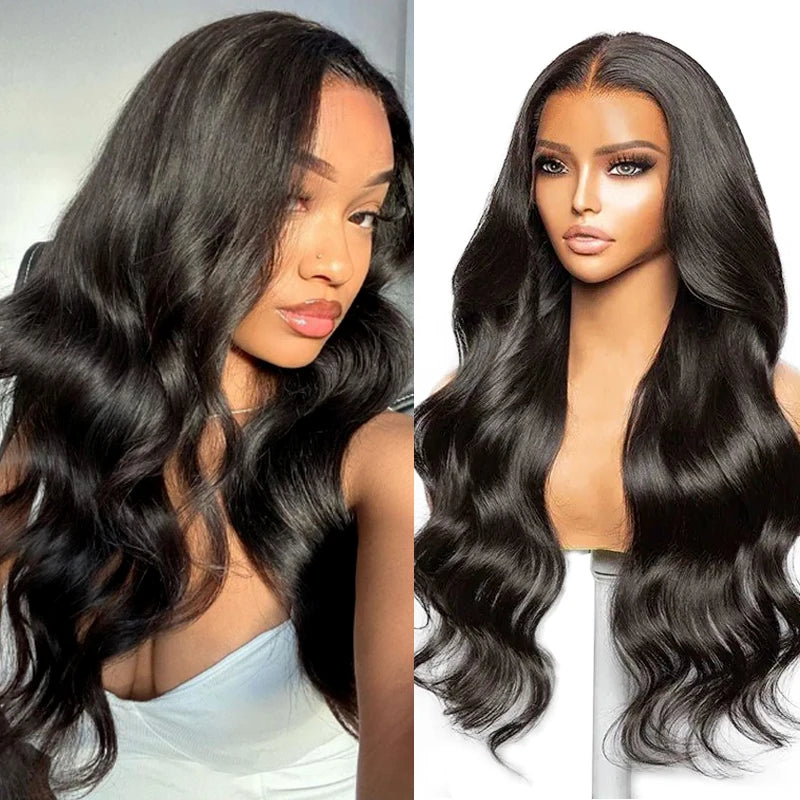 13x6 Body Wave Lace Front Human Hair Wigs Natural Black #4 Brown 13x4 Pre Plucked With Baby Hair For Women 200 Density