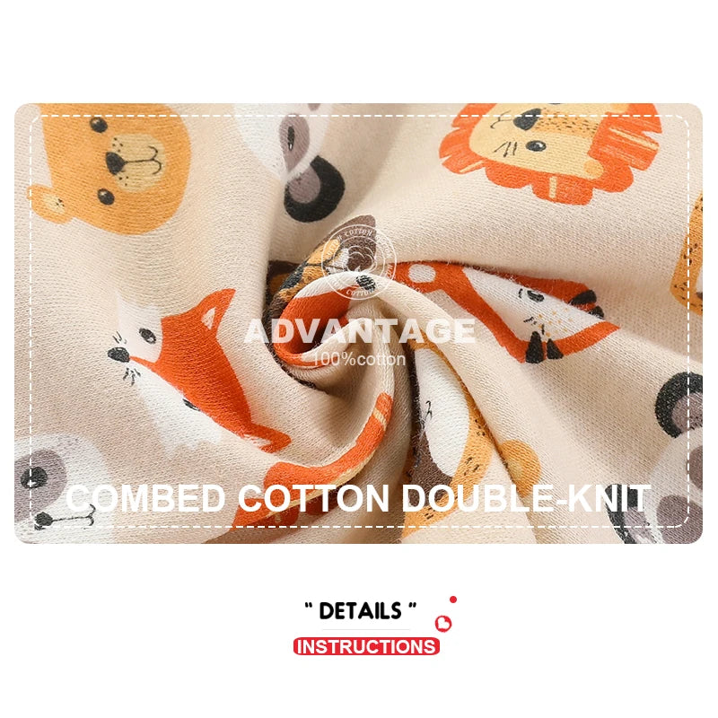 4Pieces Summer Short Sleeve Cartoon Baby Boy Girl Bodysuit 100% Cotton Newborn Boy Girl Clothes