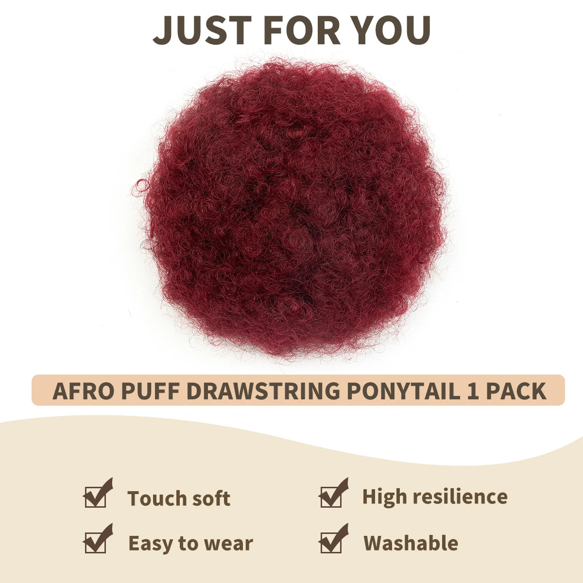 Kinky Curly Human Hair Ponytail Afro Puff Drawstring High Bun HairPiece Clip in on Updo Extensions for Black Women Ship From US