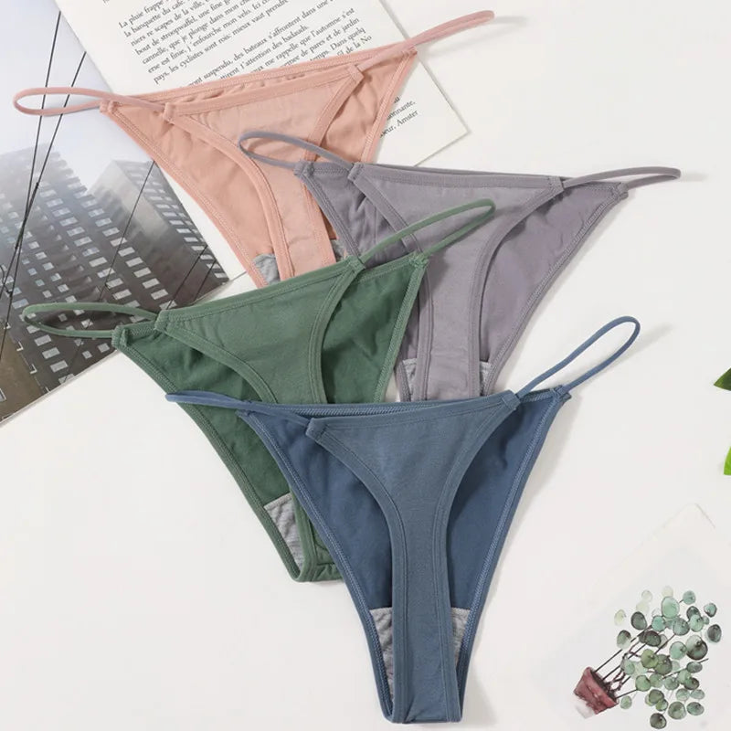 1PC Women Thongs G-String Seamless Panties High Leg Cut Panties Sexy Lingerie Low Waist Underwear Female T-Back M-L