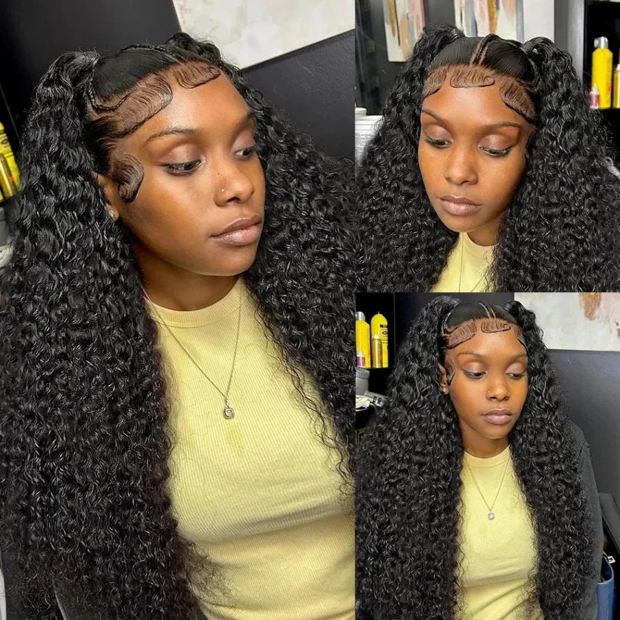 40 Inch Curly Wigs 200% Lace Front Human Hair Wig 13x4 13x6 Hd Lace Frontal Wig Human Hair Deep Wave Pre Plucked With Baby Hair