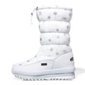 White Women Boots Winter Shoes Warm Plush Mid-calf Boots Waterproof Rubber Non-slip Platform Snow Boots Female Plus Size 42