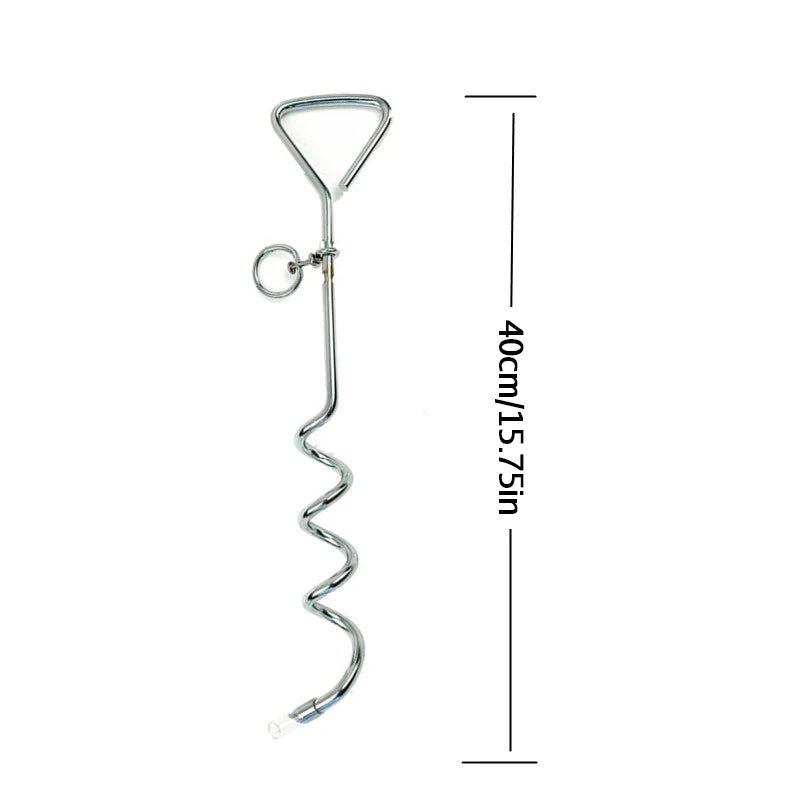 Outdoor Camping Dog Stake Pet Leash Pet Dog Tie Stake Reusable Spiral Ground Pegs Metal Stakes For Large Dogs Leash Single Spike