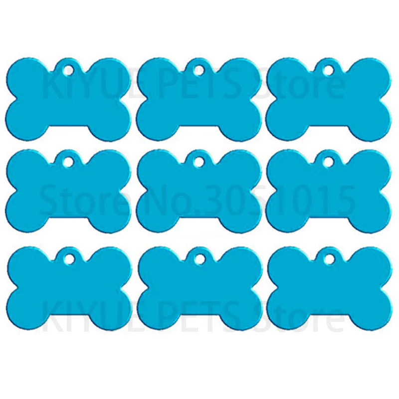 20Pcs Dog ID Tag Personalized Pet Engraved Pet ID Name Number For Puppy Dog Customized Tag Collar Pendant Bone Pet Accessories