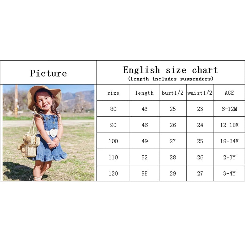 Lioraitiin Baby Girl Off Shoulder Ruffle Denim Dress with Sleeveless Button Down - Cute Summer Outfit for Toddlers